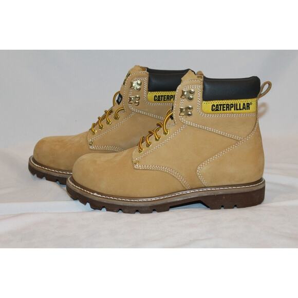 NEW CAT Caterpillar Men's‎ Second Shift Steel Toe Work Boots Honey Brown Sz 10 - Picture 2 of 7